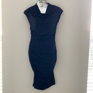 Kenneth Cole New York, Black ruched midi dress Size M